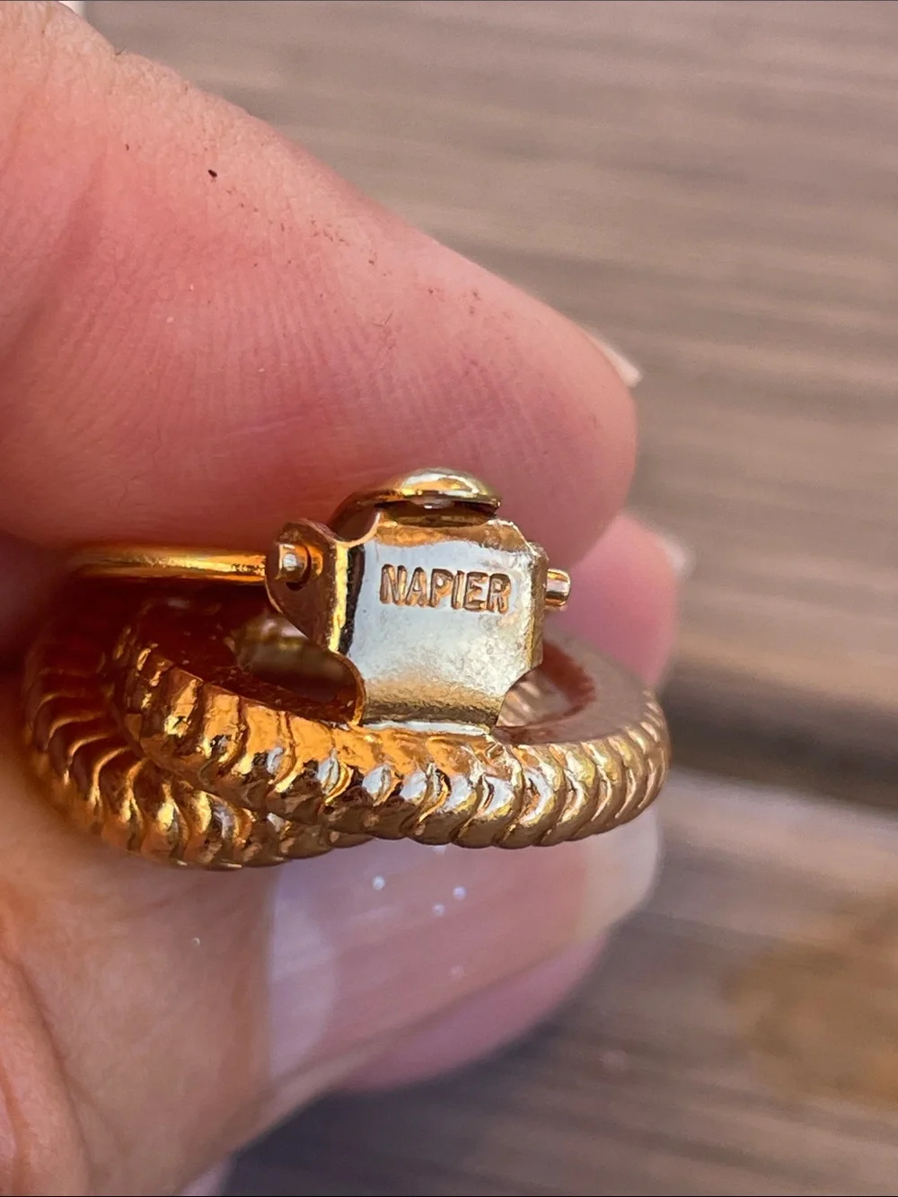 Napier Gold-Tone Spiral Clip-On Earrings